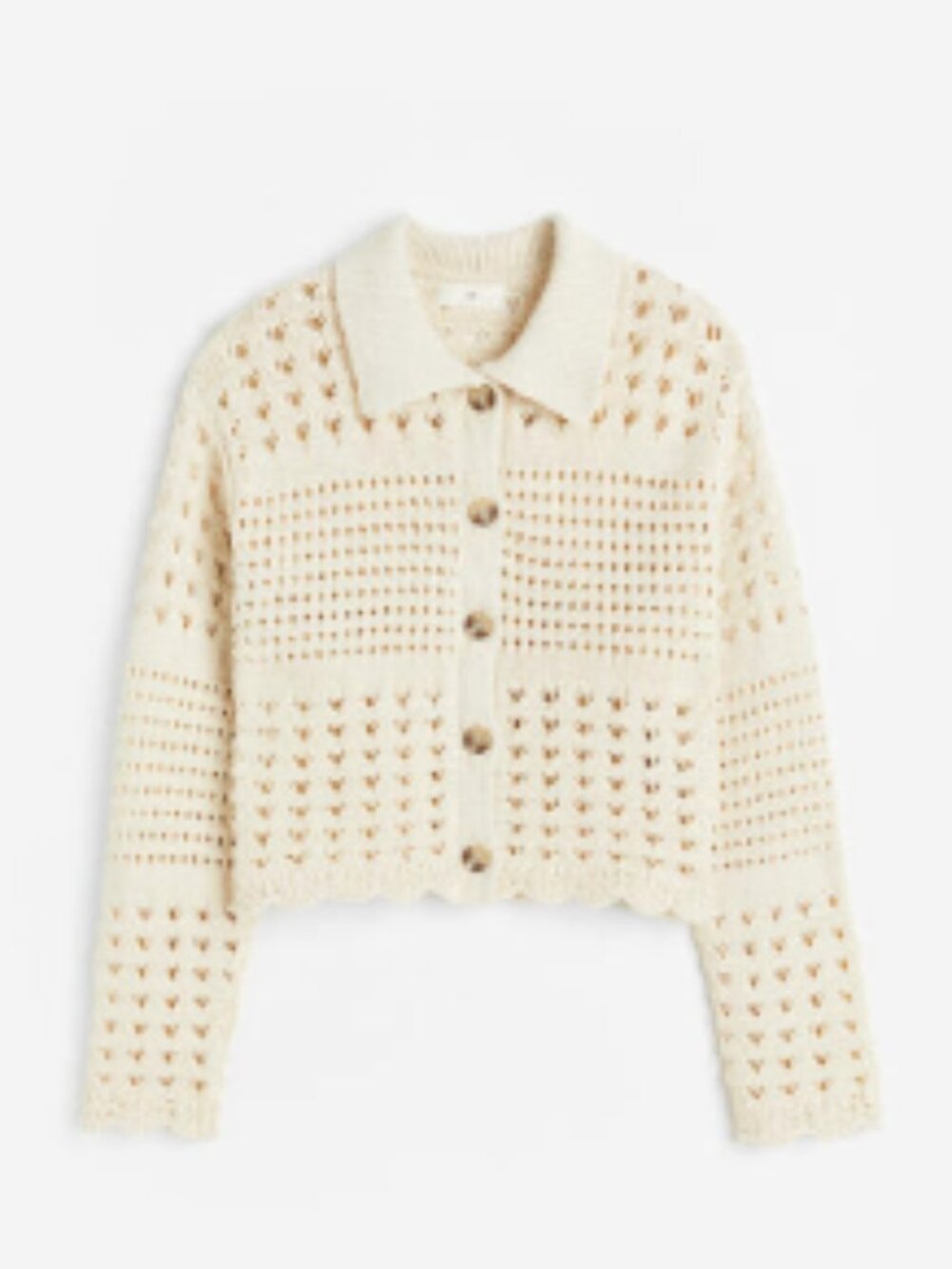 H&M Hole Knit Sweater with Collar